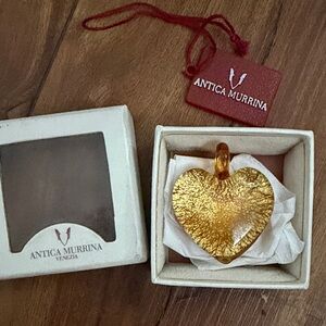 Antica Murrina Gold glass Heart Pendant